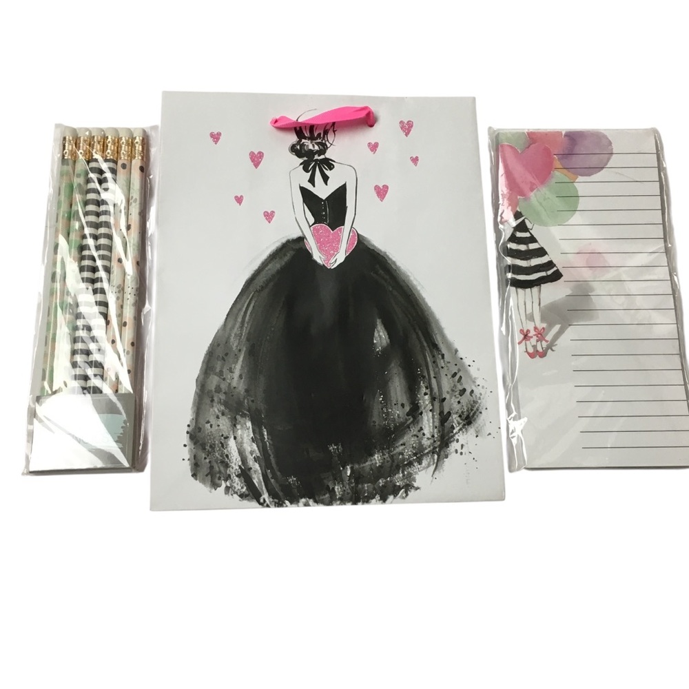 Balloon Girl Gift Bag List Pad Pencils Planner Accessories Stationery Bujo NEW